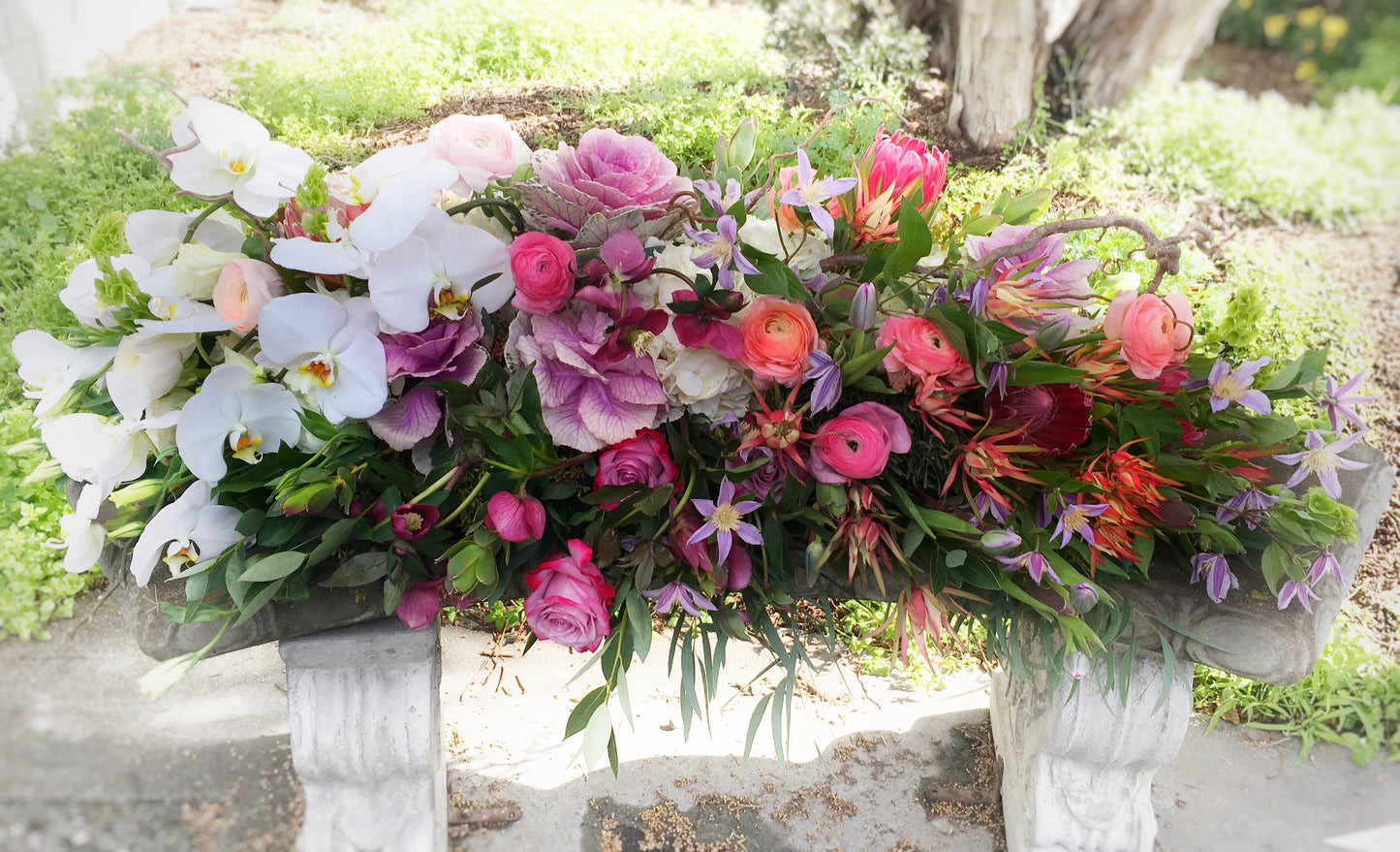 Sympathy Floral Casket Saddle Spray
